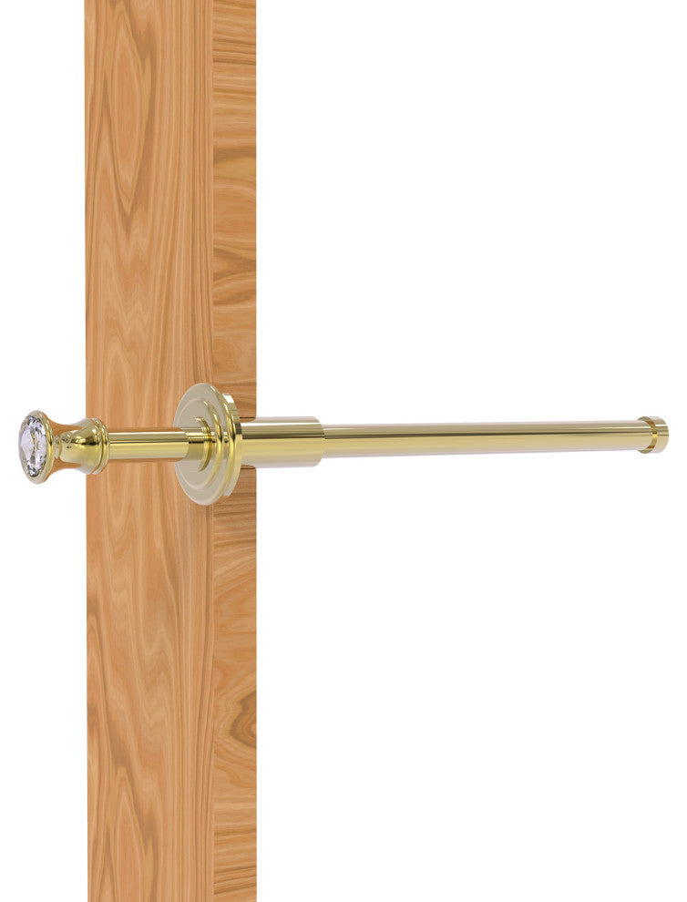 Carolina Crystal Retractable Pullout Garment Rod, Unlacquered Brass