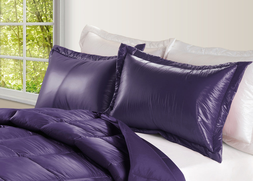 PUFF Water Resistant Nylon Sham 2-PK, Purple, Standard