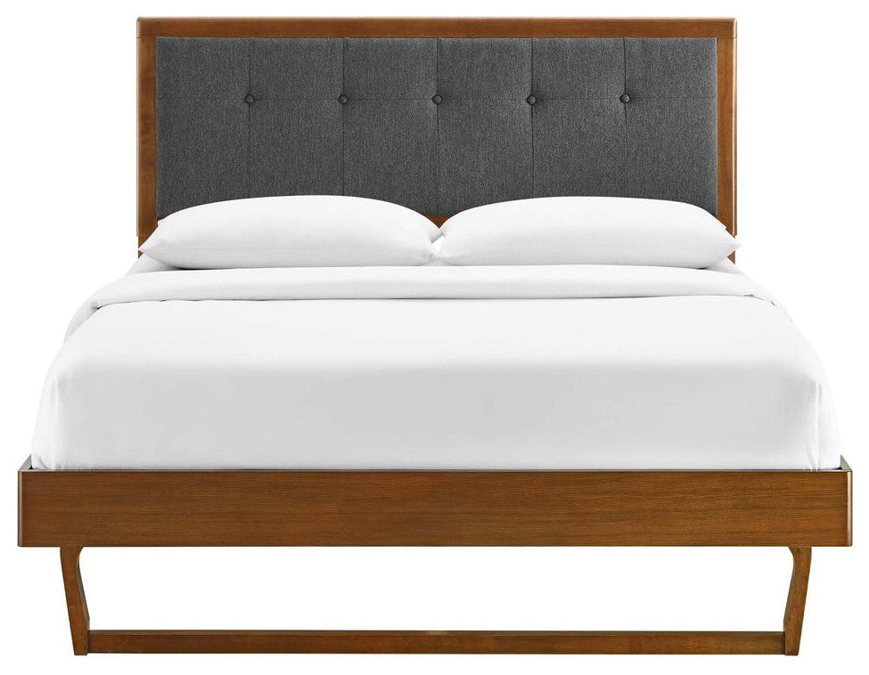 Willow King Wood Platform Bed With Angular Frame