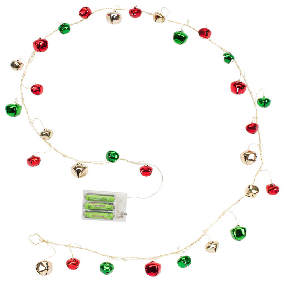 LED Sleigh Bell Garland, 12-Piece Set