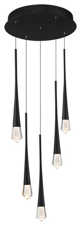 ET2 E24225-122 Pierce 13"W LED Crystal Multi Light Pendant - Black