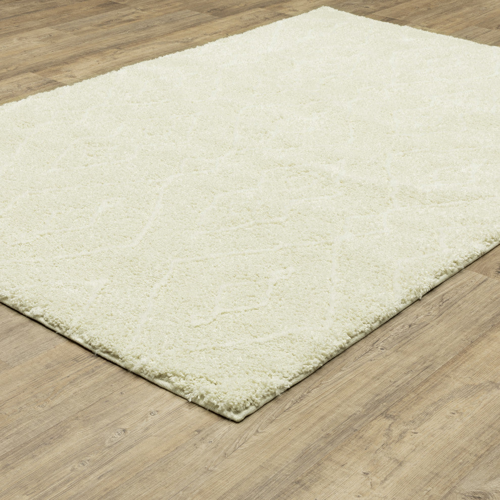 Langdon Diamond Shadows Solid Beige Area Rug, 5'3" X 7'6"