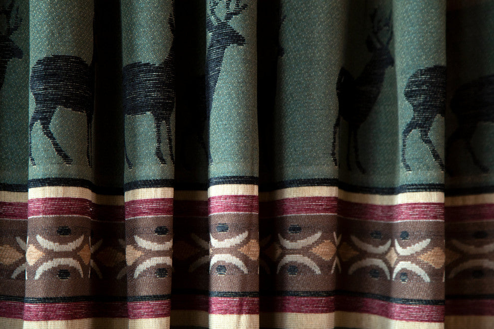 Skagit River Rustic Cabin Curtain Panels (Set of 2) 54" x 84"