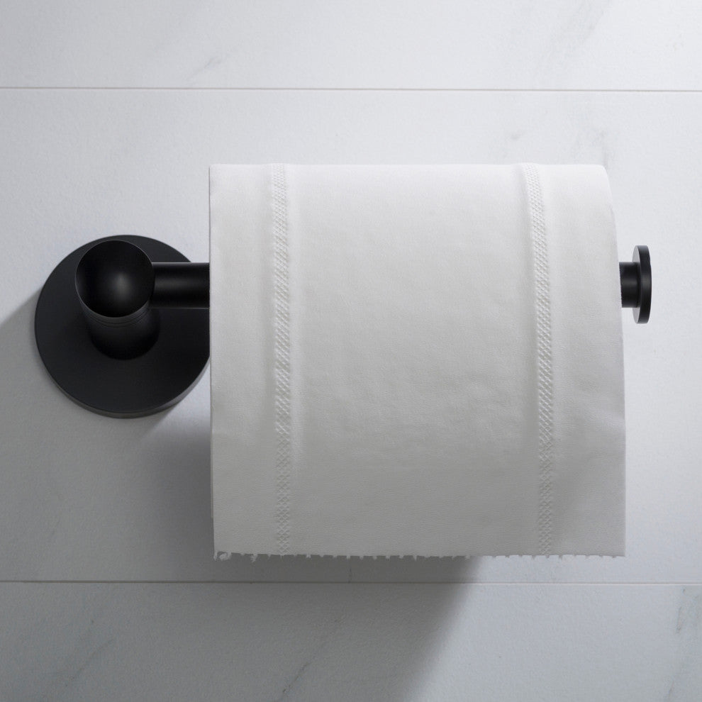Elie Bathroom Toilet Paper Holder, Matte Black