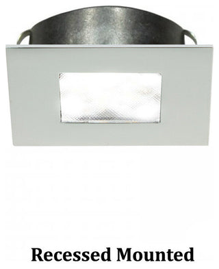 WAC Lighting LED Button Light, Chrome, Square, 2700k Warm White