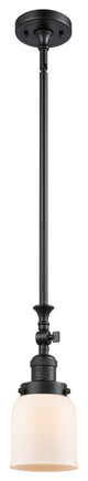 1-Light Small Bell 5" Pendant, Matte Black, Glass: Matte White Cased
