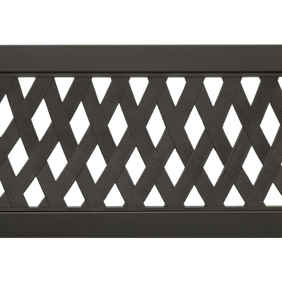 vidaXL Outdoor Patio Bench Garden Park Steel Bench with Armrests Black Steel