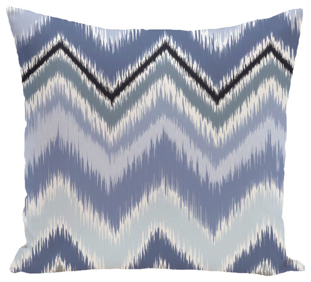 Ikat-Arina Stripe Print Pillow, Cadet, 16"x16"