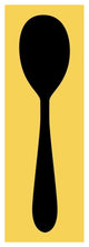 "Mealtime: Black on Yellow - Spoon" Digital Paper Print by BG.Studio, 26"x74"