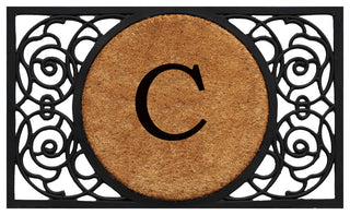 Armada Circle Monogram Doormat 18"x30", Letter C