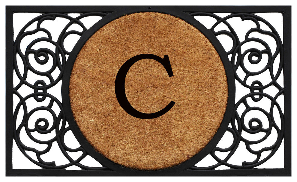 Armada Circle Monogram Doormat 18"x30", Letter C