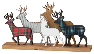 18"L Galvanized Metal/Wooden Reindeer Table Decor