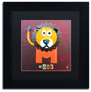 "Roar The Lion" Matted Framed Canvas Art by Design Turnpike
