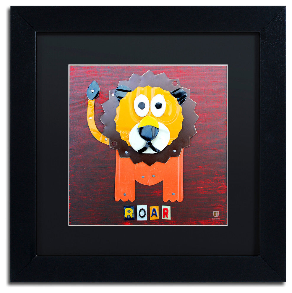 "Roar The Lion" Matted Framed Canvas Art by Design Turnpike