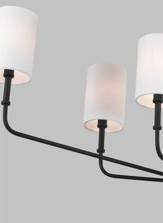 Foxdale Six Light Large Chandelier, Midnight Black