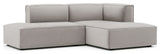 Deep Seat Modular Small Chaise Sectional, 2 Piece, Taupe Boucle, Right