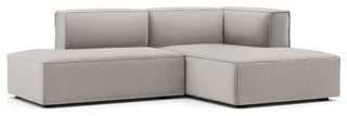 Deep Seat Modular Small Chaise Sectional, 2 Piece, Taupe Boucle, Right