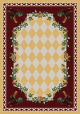 High Country Rooster Rug, Yellow, 8'x11', Rectangle