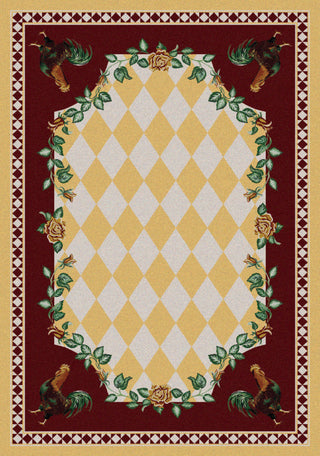 High Country Rooster Rug, Yellow, 8'x11', Rectangle