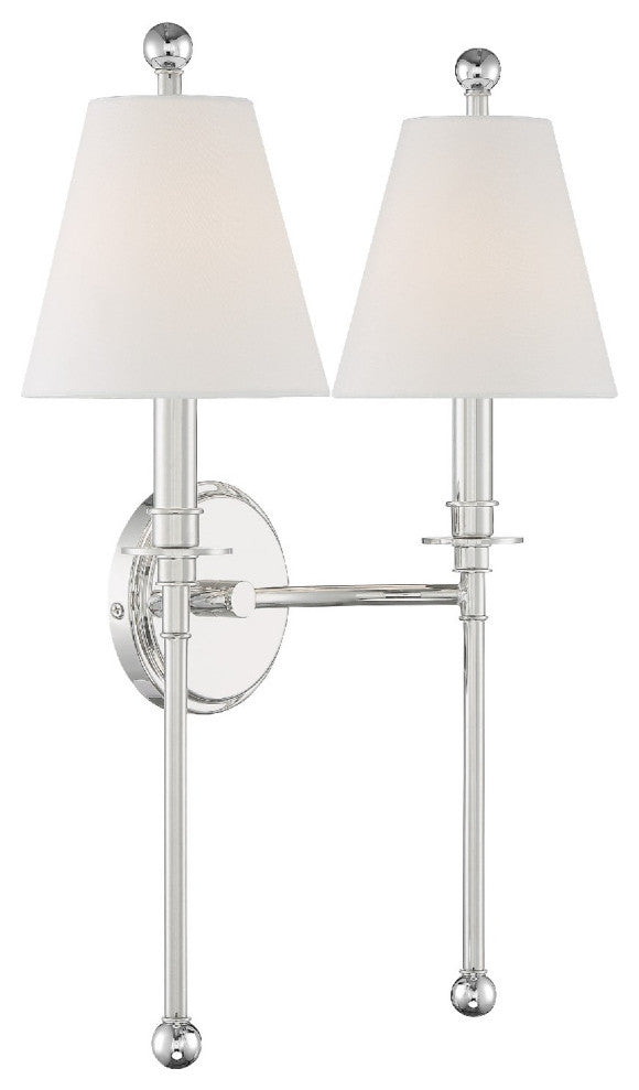 Riverdale 2 Light Polished Nickel Wall Mount