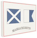 Red & Blue Nautical Flags Massachusetts Canvas Wall Art, 24"x30"