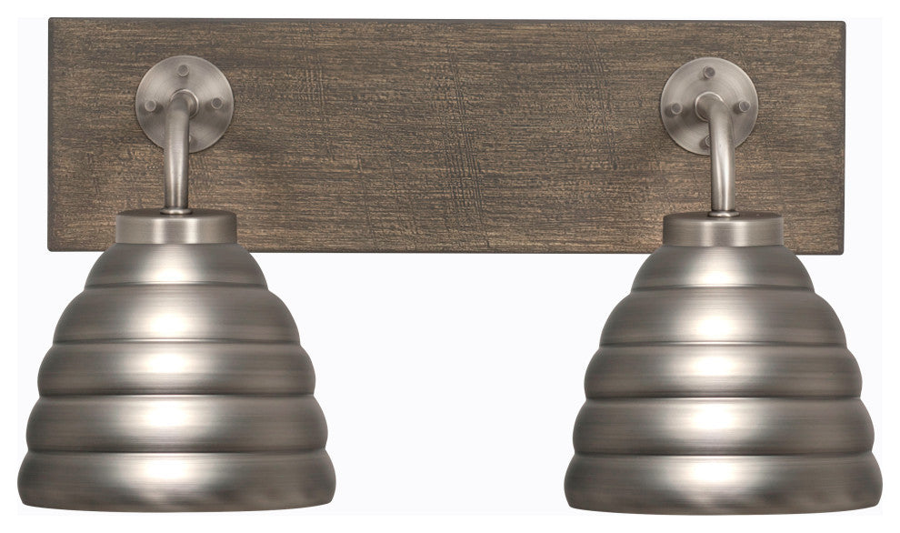 Oxbridge, Bath Bar, Graphite & Painted Distressed Metal, 6" Graphite Shades