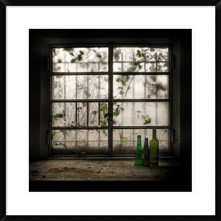 "Still-Life With Glass Bottle" Framed Digital Print by Vito Guarino, 30x30"