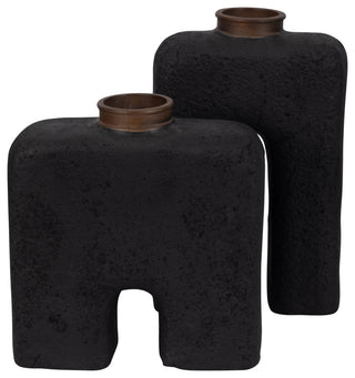 Ecomix, 13"H Abstract Vase, Black