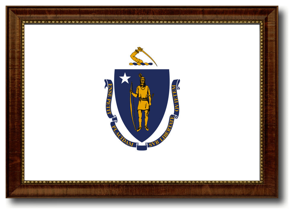 Massachusetts State Flag Canvas Print, 27"x39"