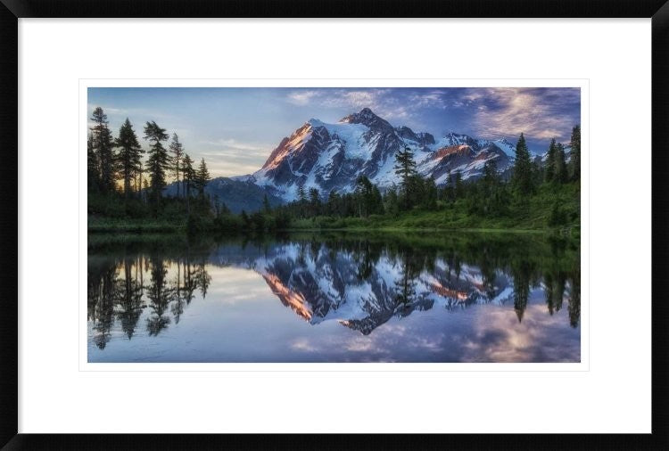 "Sunrise On Mount Shuksan" Framed Digital Print by James K. Papp, 30"x20"