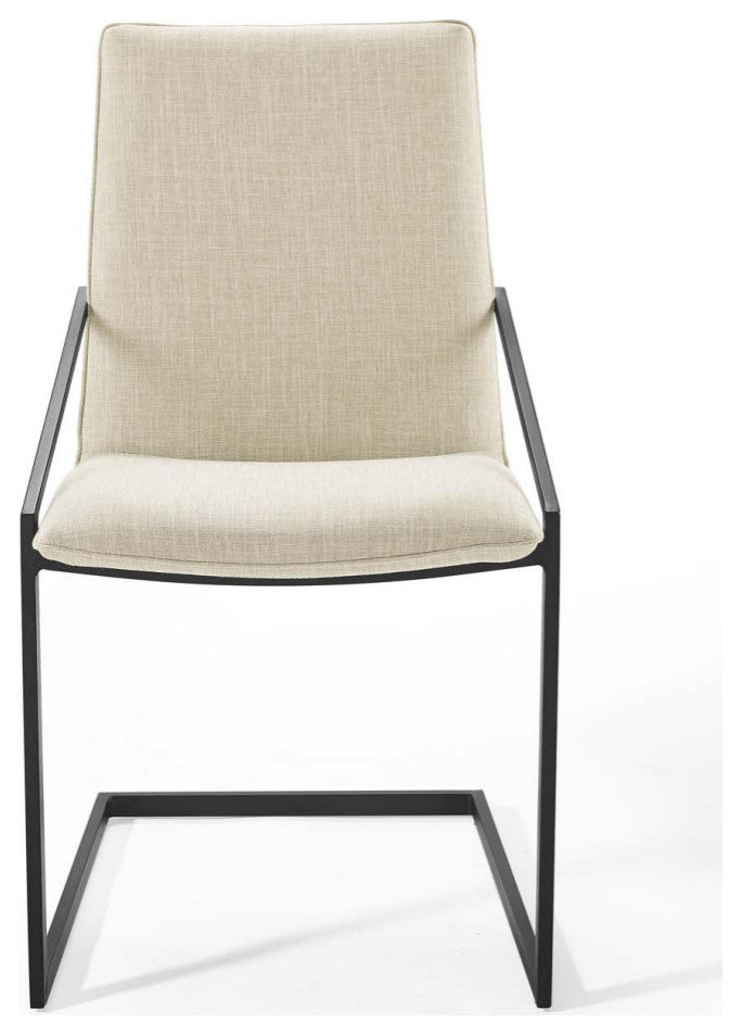 Pitch Upholstered Fabric Dining Armchair, Black Beige