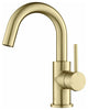 Circular Single Handle High-arc Bathroom Sink Faucet With Drain, Brushed Gold