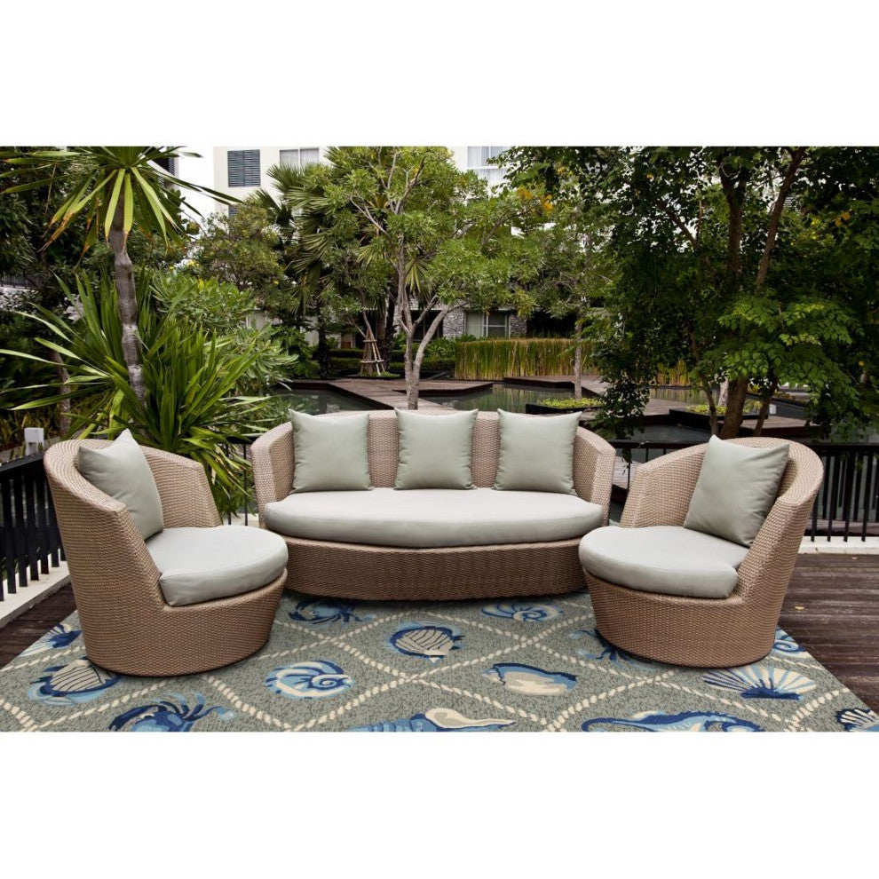 KAS Harbor 4219 Gray Seaside Area Rug, 8'x10'