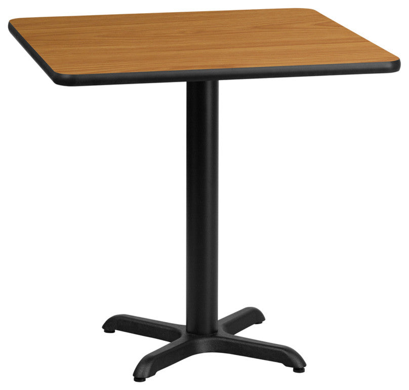 30'' Square Natural Laminate Table Top with 22'' x 22'' Table Height Base