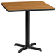 30'' Square Natural Laminate Table Top with 22'' x 22'' Table Height Base
