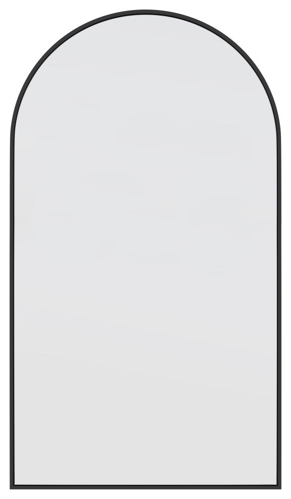 Arch Leaner Dressing Black Stainless Steel Framed Mirror, Black