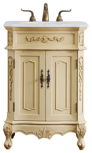 Bathroom Vanity, Light Antique Beige, 24", Single Sink