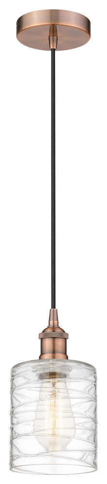 Innovations 616-1P-AC-G1113 1 Light Mini Pendant, Antique Copper