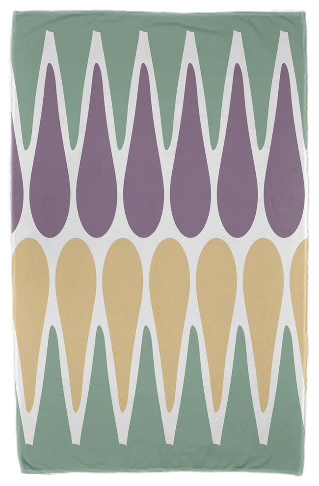 30x60" Multi Colored Prints, Geometric Print Beach Towel, Green Multi