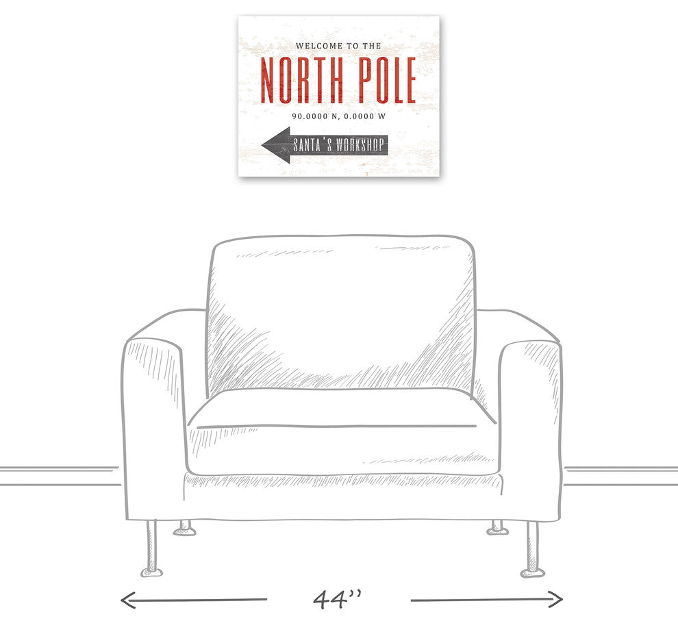 Welcome to the North Pole 16x20 Canvas Wall Art