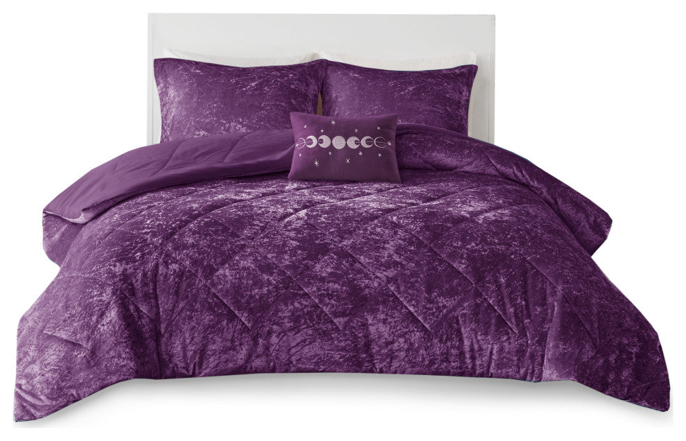 Intelligent Design Felicia Crushed Velvet 4-Piece Comforter Set