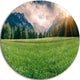 Triglav Mountain Panorama, Landscape Photo Round Metal Wall Art, 11"