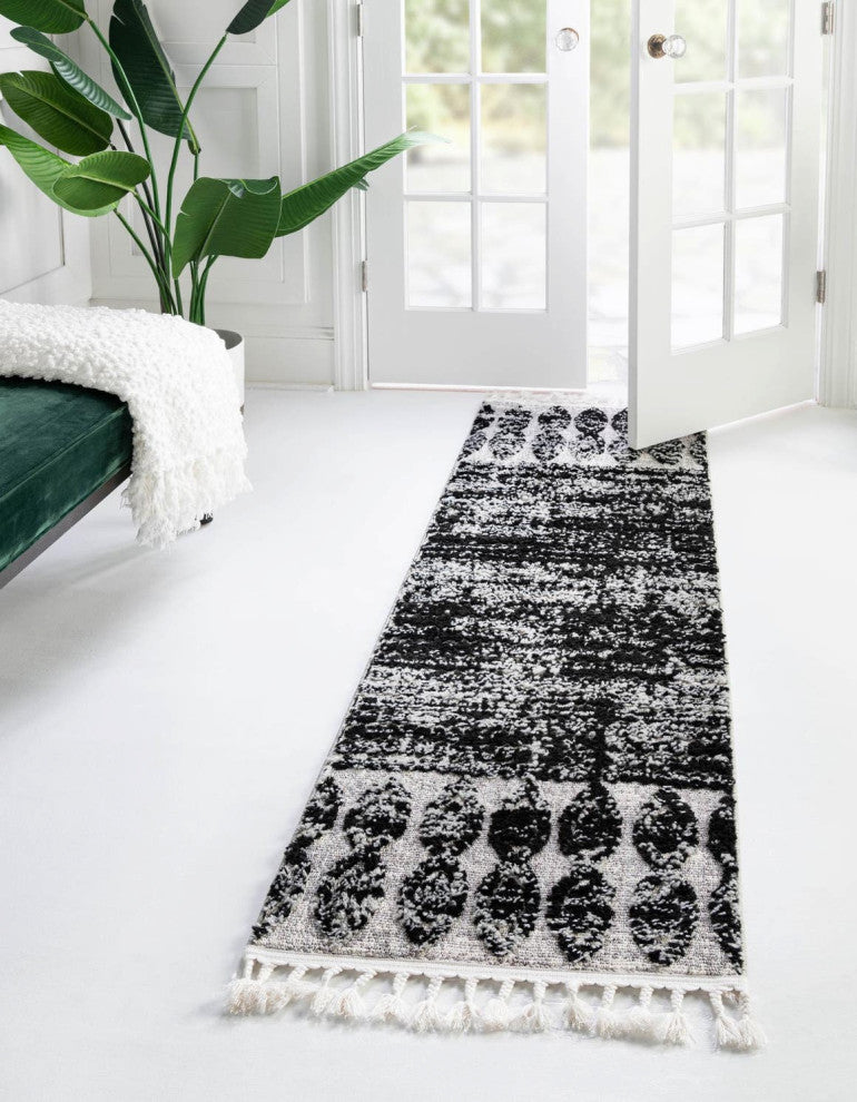 Unique Loom Cherokee Asheville Area Rug, Black, 2' 0 X 12' 0 Runner