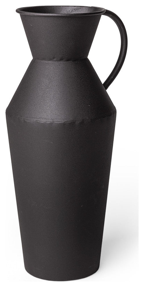 Rustic Narrow Black Metal Decorative Jug
