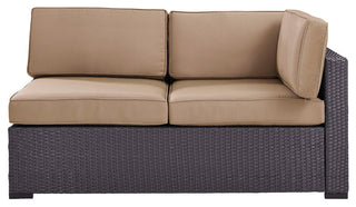 Biscayne Loveseat With Interchangeable Arm and Mist Cushions, Cushions: Mocha