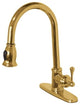 Polished Brass Gourmetier Pull-Down Single Handle Kitchen Faucet GS7882BL