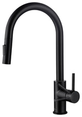 Brass Single Handle Pull Out Kitchen Faucet, Matte Black