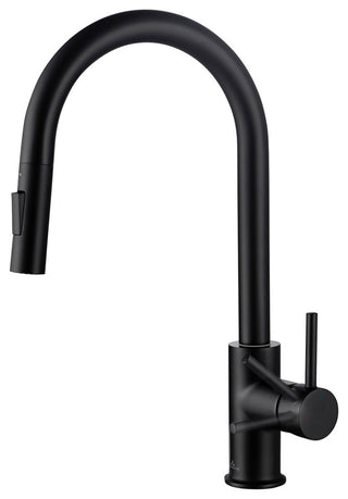 Brass Single Handle Pull Out Kitchen Faucet, Matte Black
