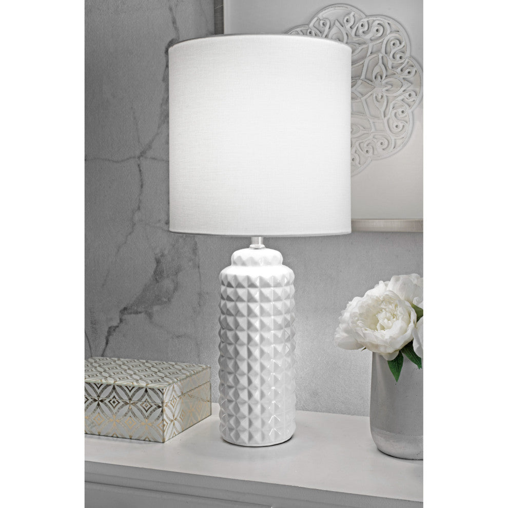 Nuloom Lydia Ceramic Linen Shade Table Lamp, 26"