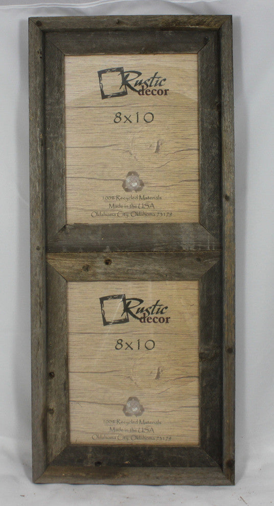 Jasper Reclaimed Rustic Barn Wood Vertical Collage Frame, 8"x10"